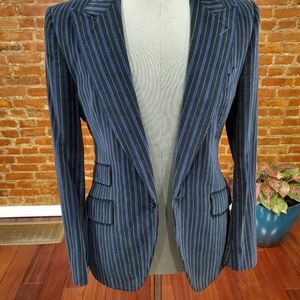 Men's Size 38 Dolce & Gabbana navy, velour blazer